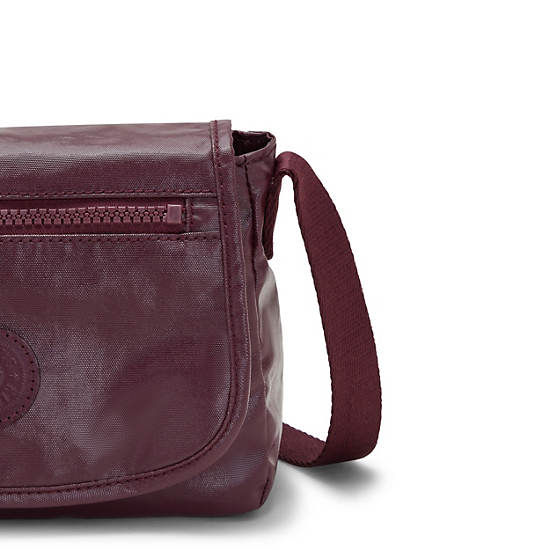 Kipling Sabian Metallic Crossbody Mini Tassen Bordeaux | België 1864YX